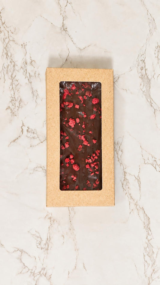 Sweet Raspberry Cream Bar (Handgemachte Dattel-Schokolade gefüllt mit Himbeercreme)